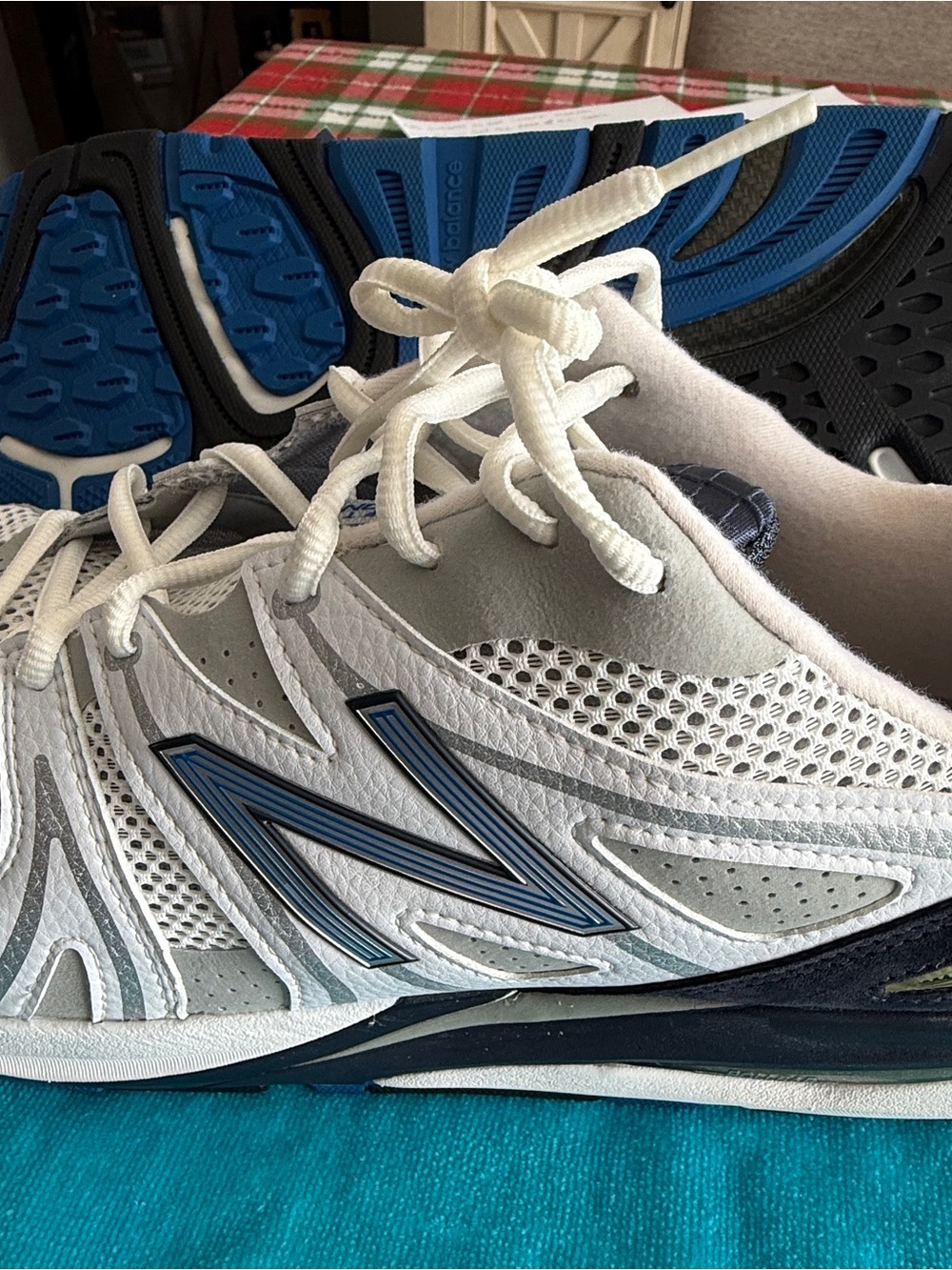 New Balance White and blue Athletic Sneaker Insole View